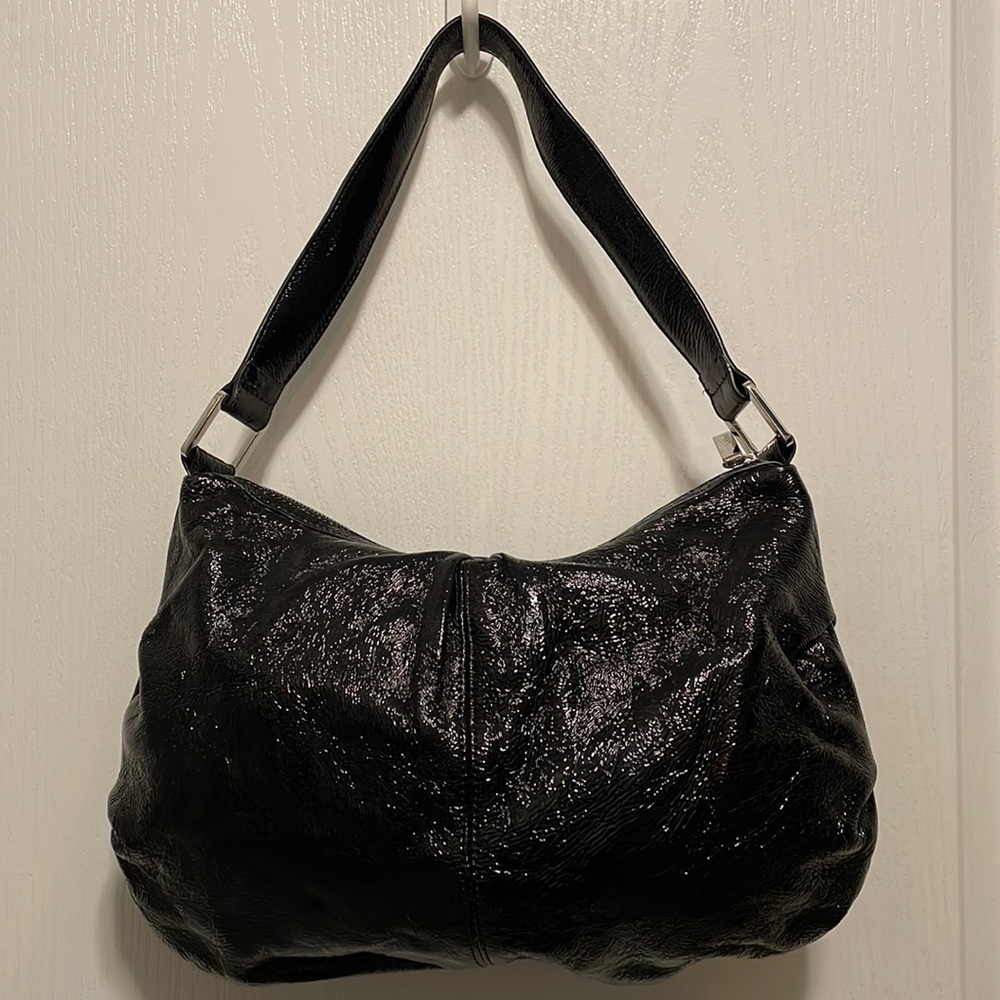 Hobo international black patent leather hobo brand new condition never used